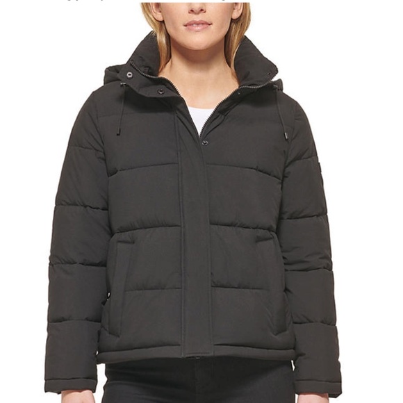 Calvin Klein Jackets & Blazers - NWT CJMJ6464 Calvin Klein Ladies Hooded Puffer Jacket/Coat Black XL MSRP $200
